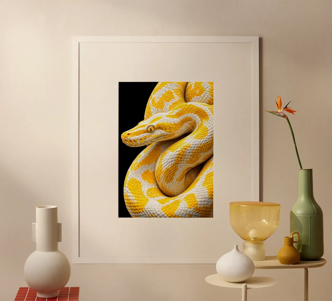 Goldene Albino-Python Poster von NASposteris