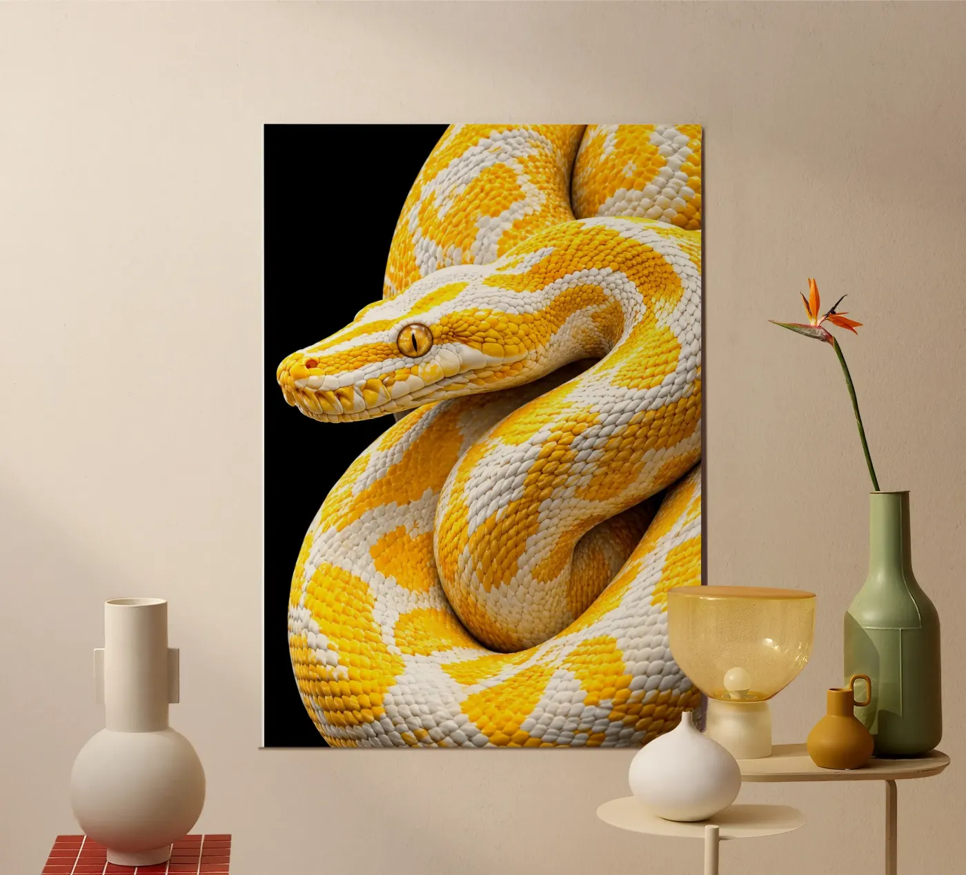 Goldene Albino-Python Poster von NASposteris
