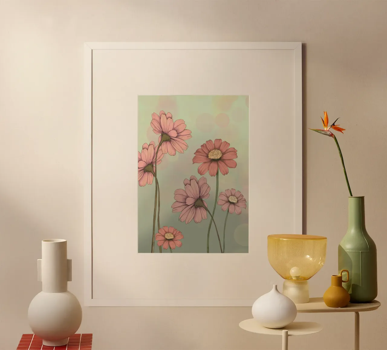 Flowers poster with plastic frame by AtelierTamtam