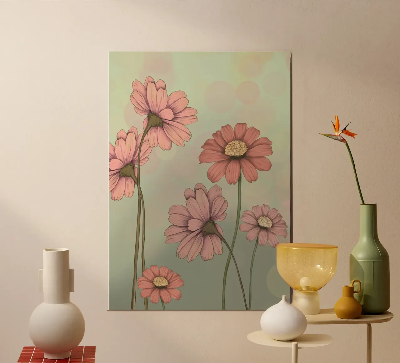 Flowers poster with plastic frame by AtelierTamtam