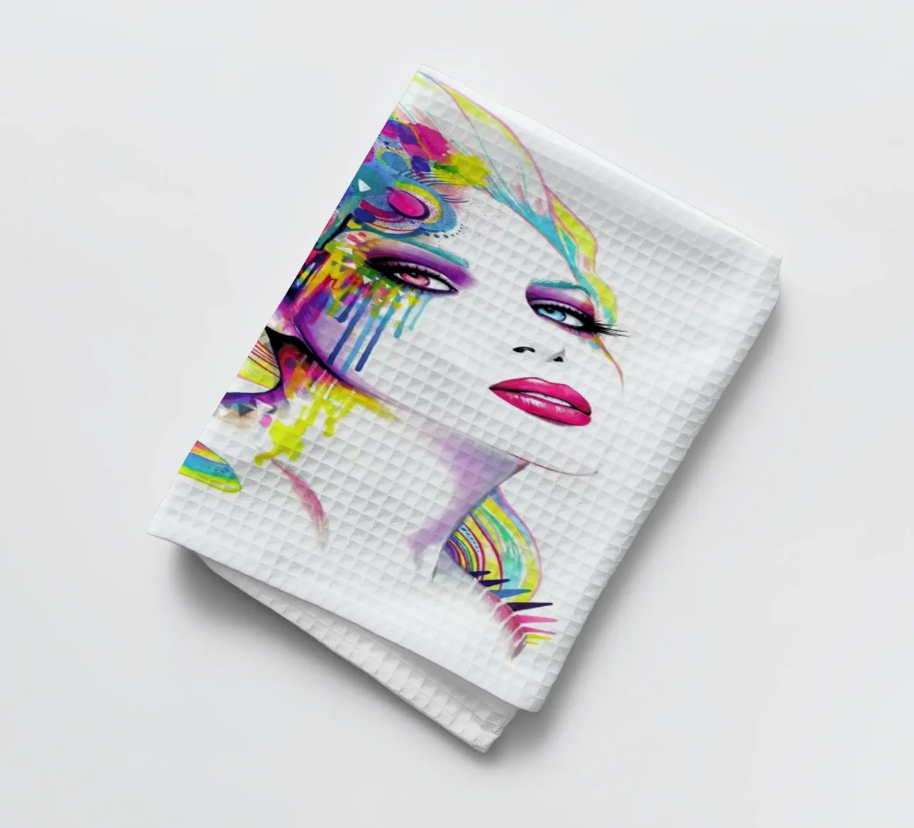 Color Portrait tea towel by Pixie Cold