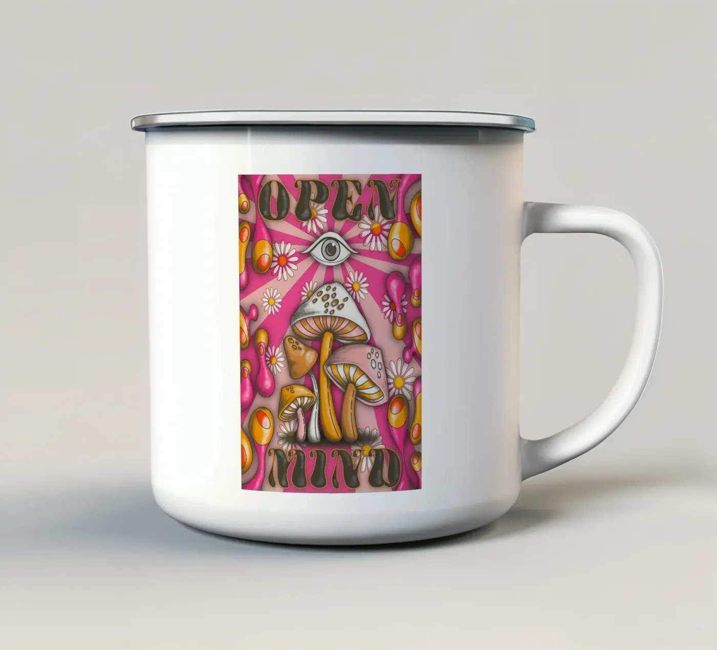 Open Mind enamel mug by AtelierTamtam