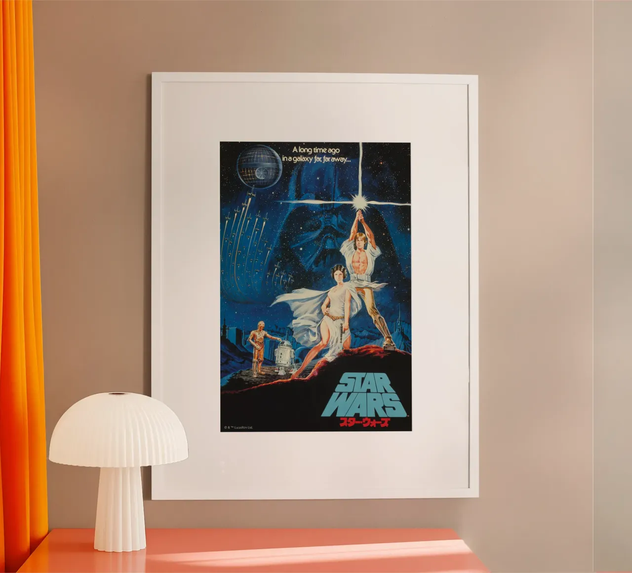RETRO - PRINCESS LEIA AND LUKE SKYWALKER carta hahnemühle da Star Wars