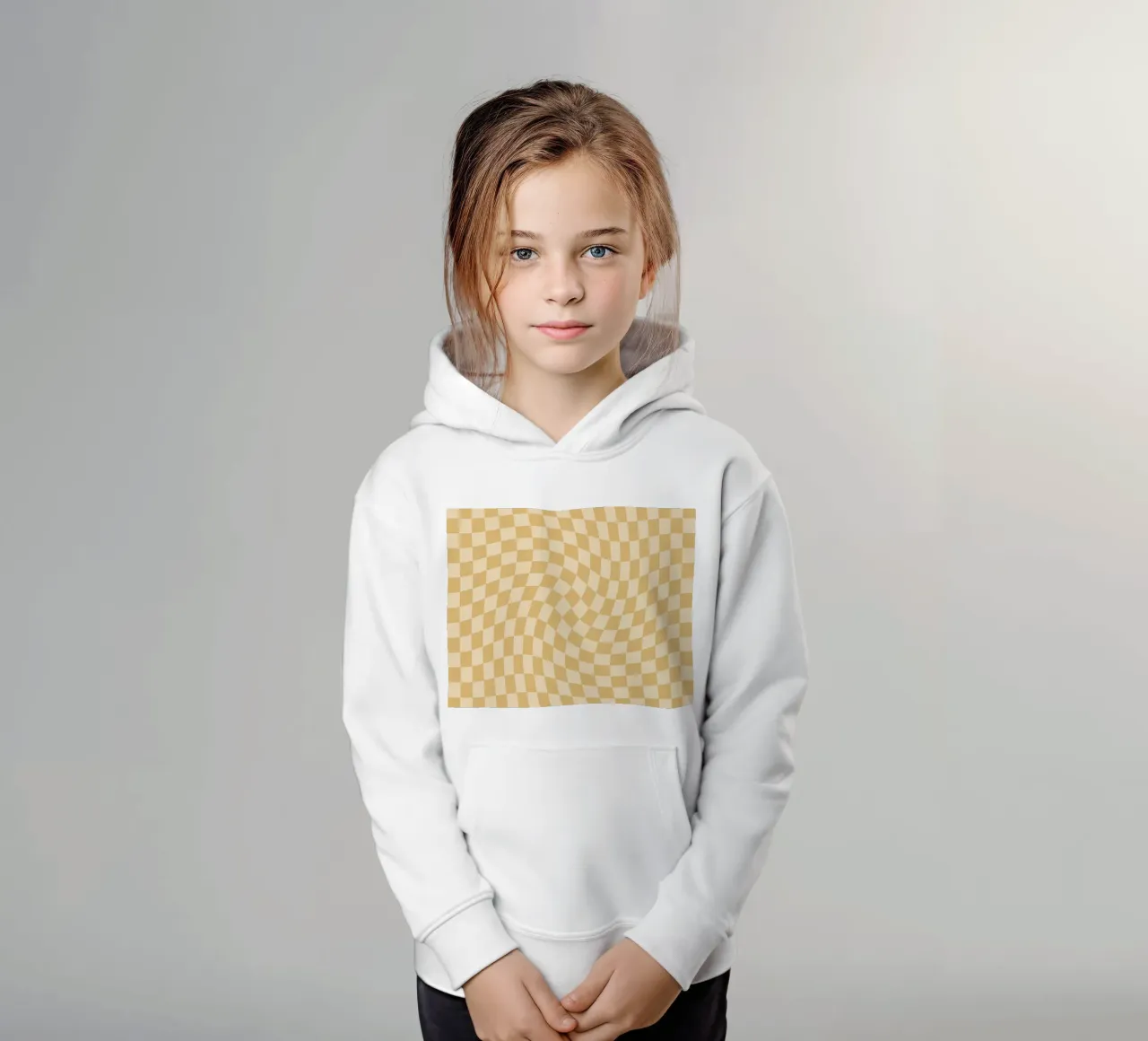 Checkerboard - Mustard Twist felpa bambino con cappuccio da Galaxy Eyes