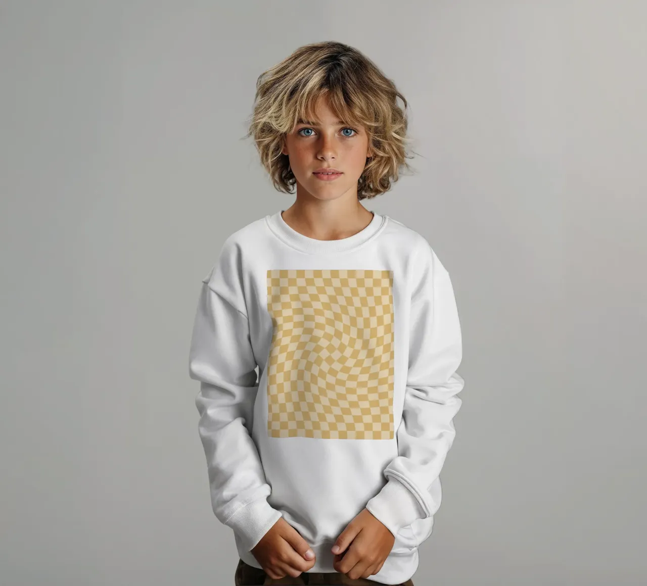 Checkerboard - Mustard Twist felpa bambino da Galaxy Eyes