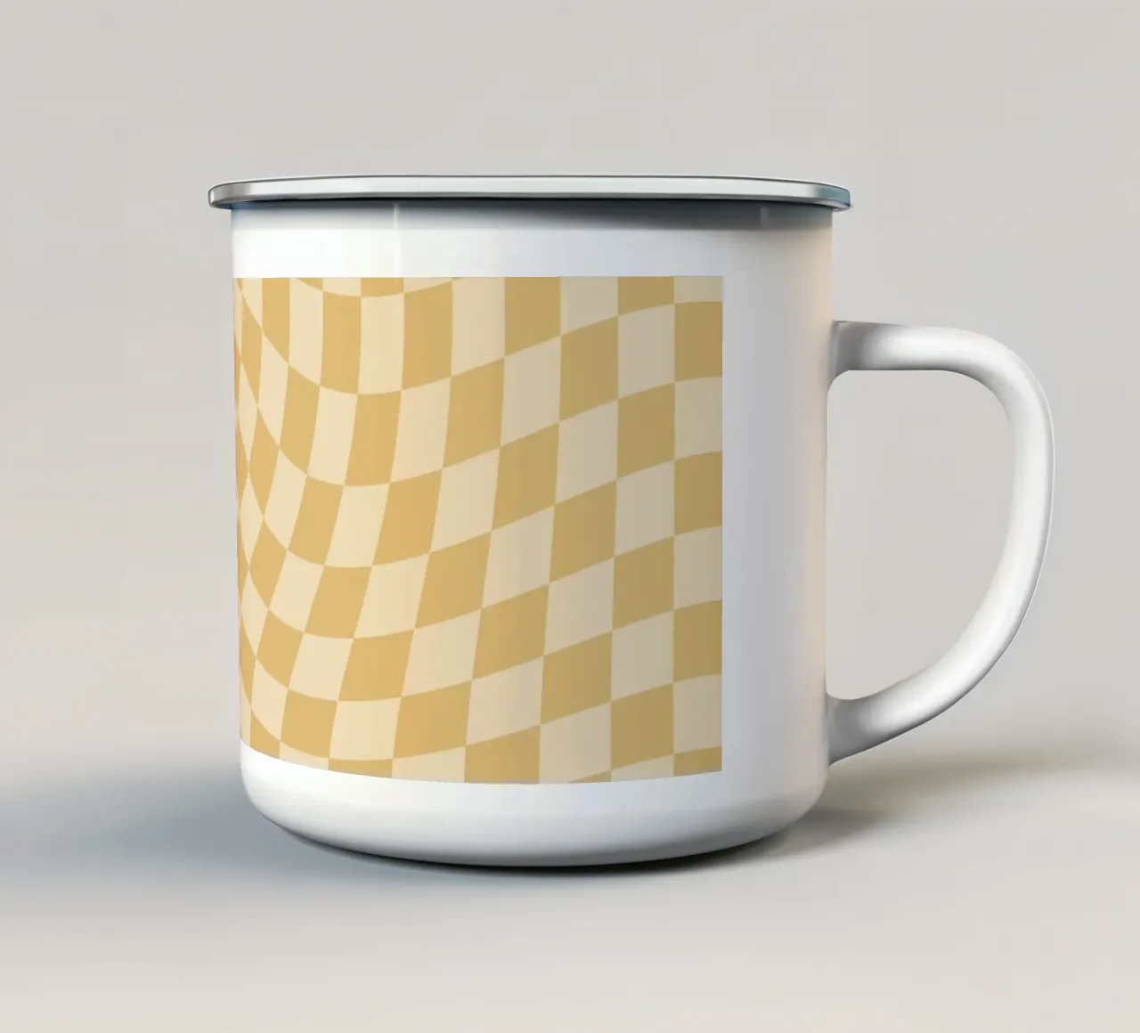 Checkerboard - Mustard Twist tazza in smalto da Galaxy Eyes