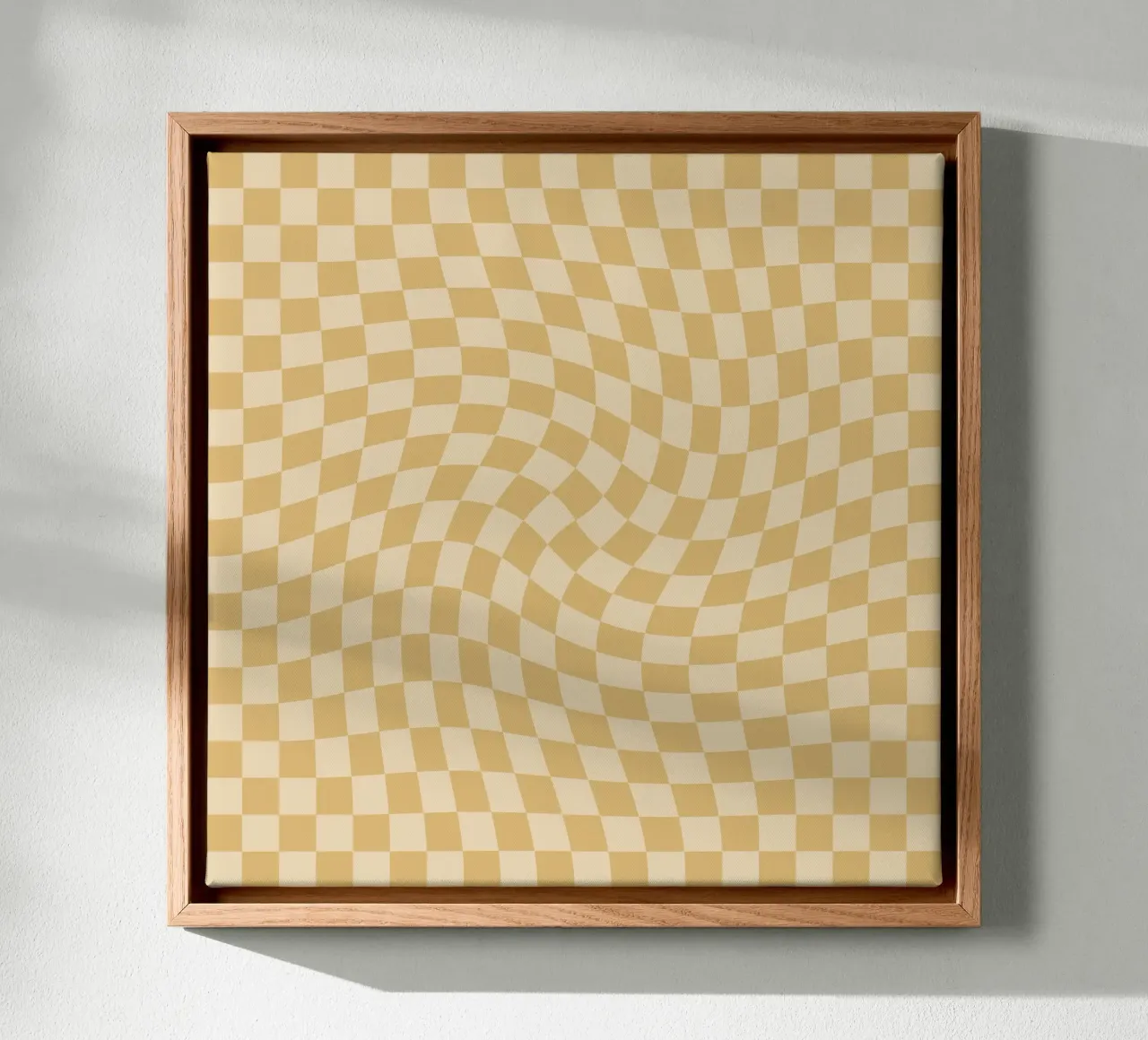 Checkerboard - Mustard Twist tela con Cornice a cassetta da Galaxy Eyes