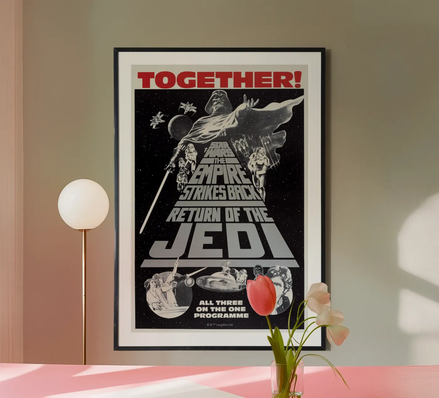 RETRO - STAR WARS SAGA poster avec cadre en bois de Star Wars