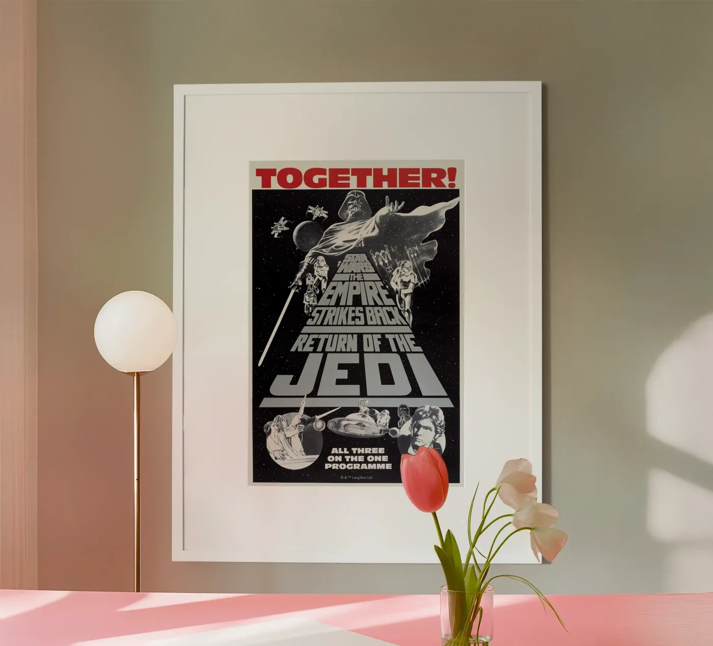 RETRO - STAR WARS SAGA poster avec cadre en bois de Star Wars