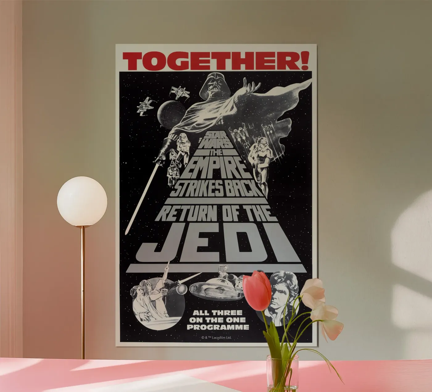 RETRO - STAR WARS SAGA poster avec cadre en bois de Star Wars