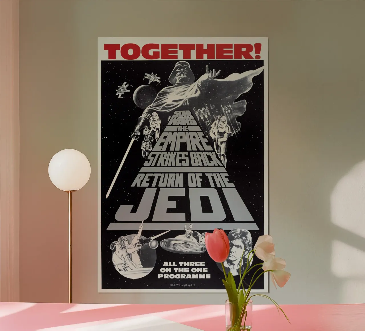 RETRO - STAR WARS SAGA Poster mit Holzrahmen von Star Wars