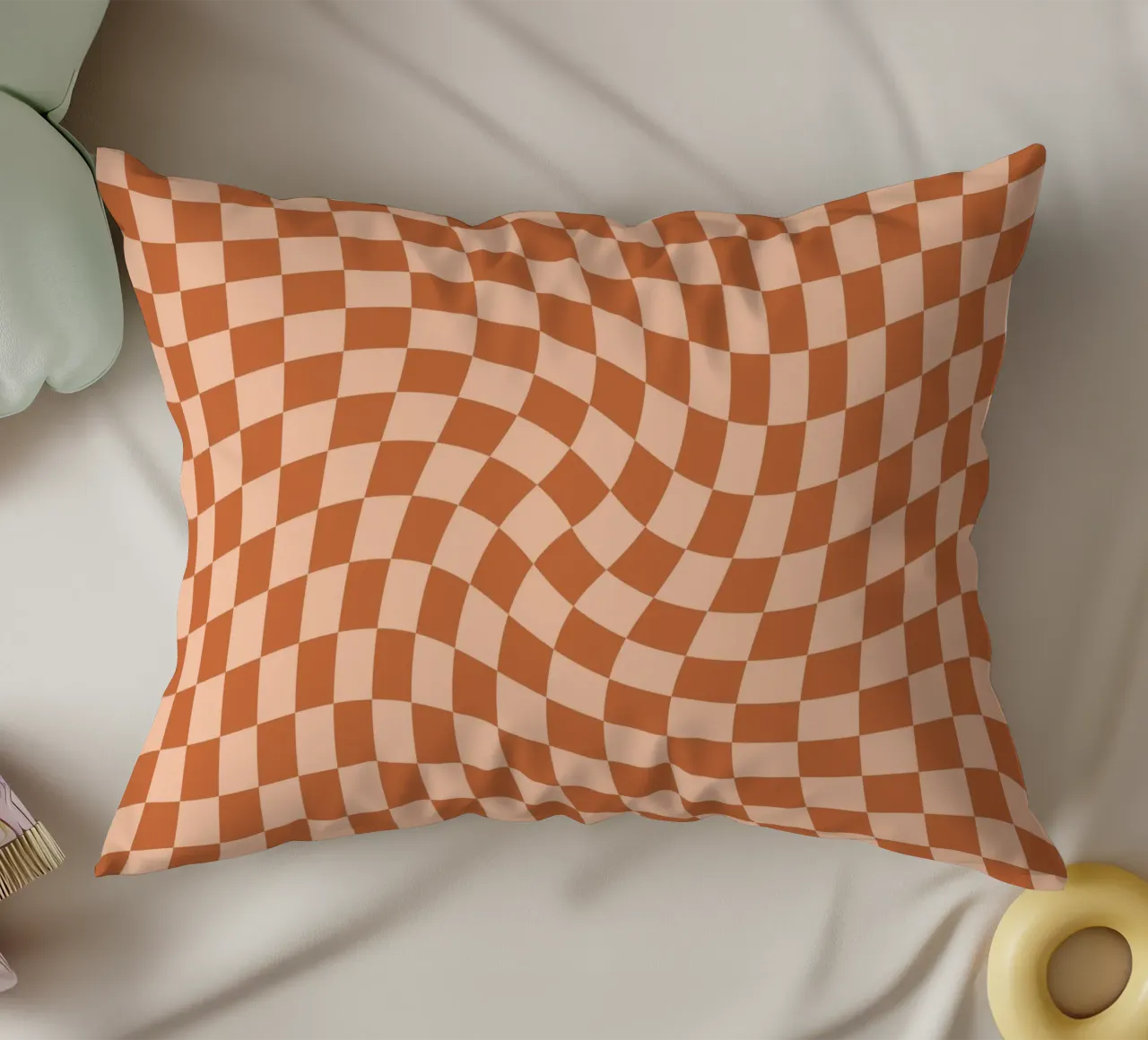 Checkerboard - Orange Twist cuscino da Galaxy Eyes