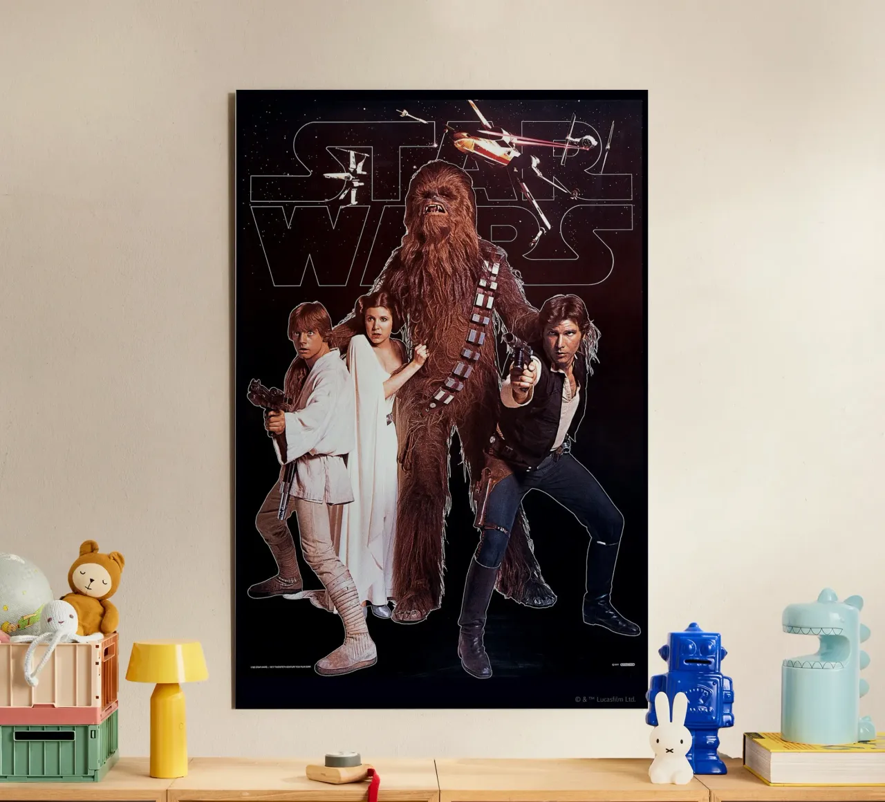 RETRO - LUKE SKYWALKER AND TEAM alluminio dibond da Star Wars