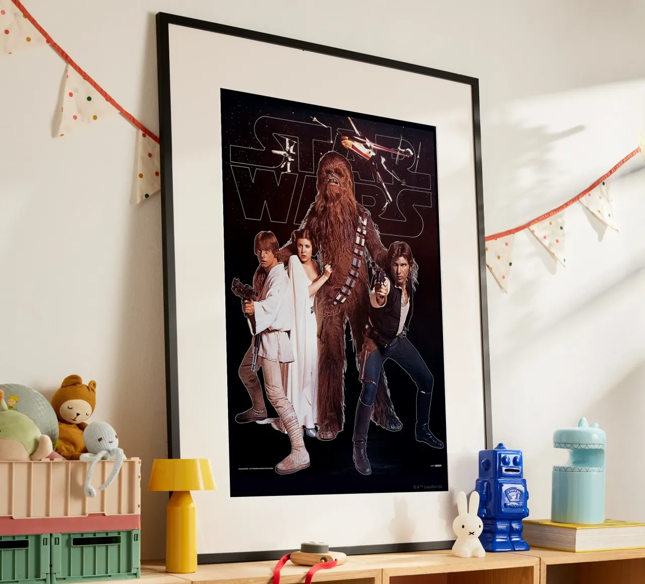 RETRO - LUKE SKYWALKER AND TEAM carta hahnemühle da Star Wars