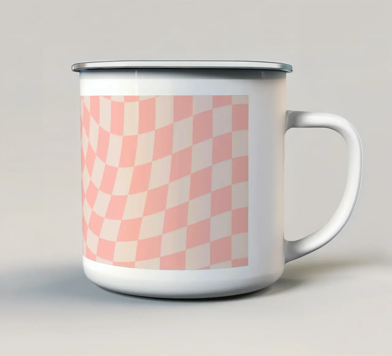 Checkerboard - Pink Twist tazza in smalto da Galaxy Eyes