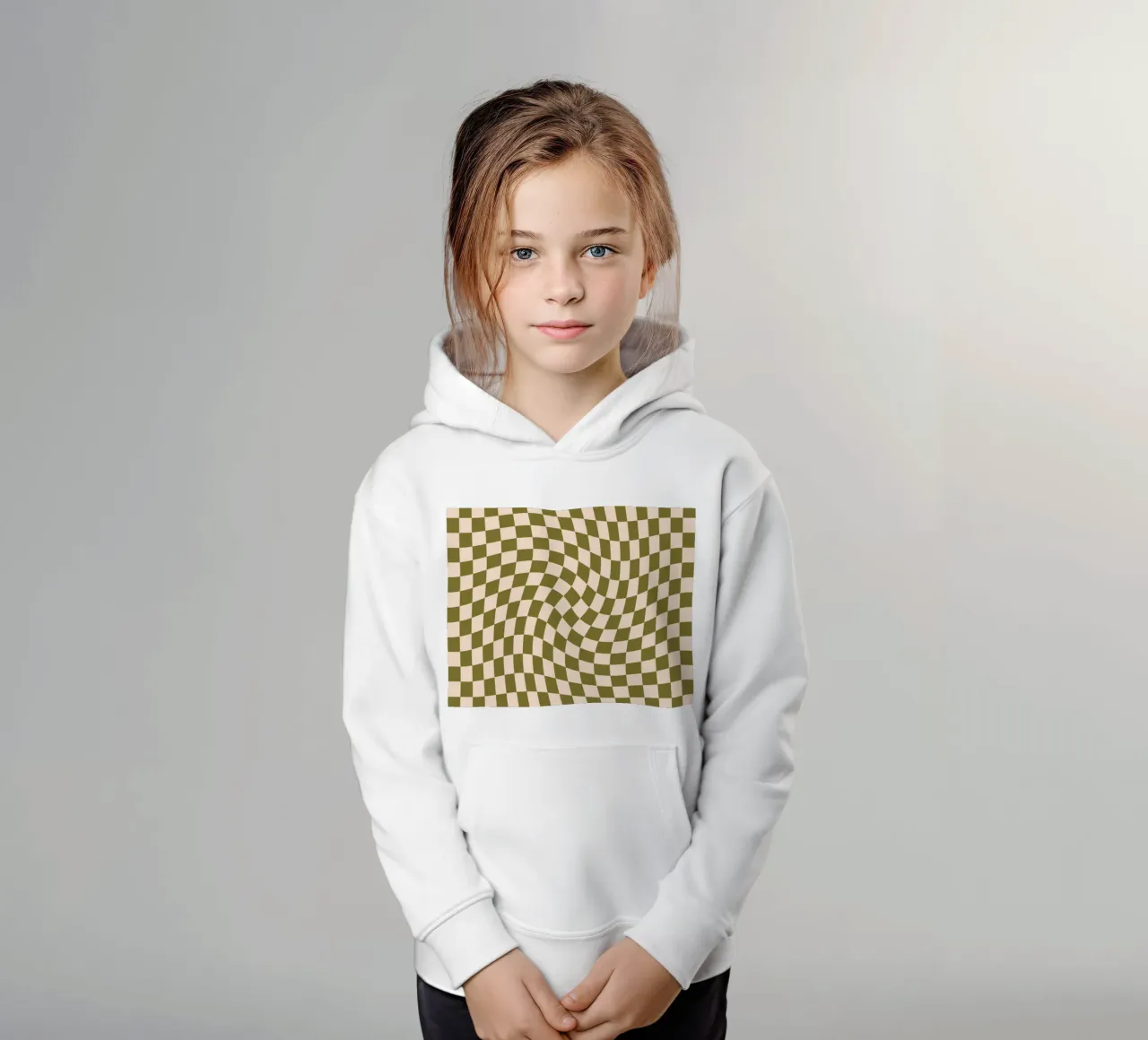 Checkerboard - Green Twist felpa bambino con cappuccio da Galaxy Eyes