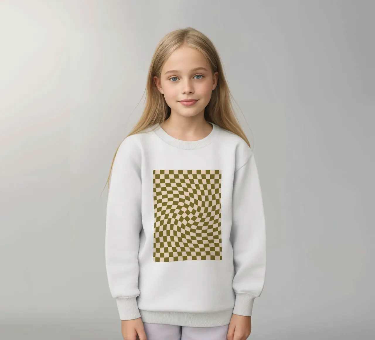 Checkerboard - Green Twist felpa bambino da Galaxy Eyes
