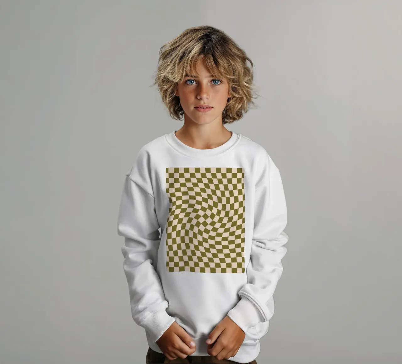 Checkerboard - Green Twist felpa bambino da Galaxy Eyes