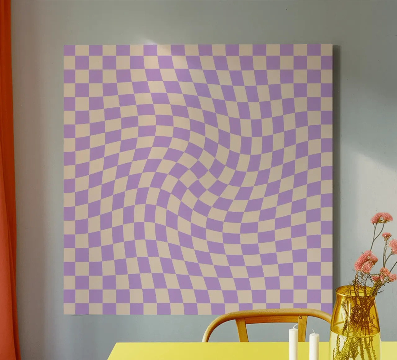 Checkerboard - Lilac Twist tela con Cornice a cassetta da Galaxy Eyes