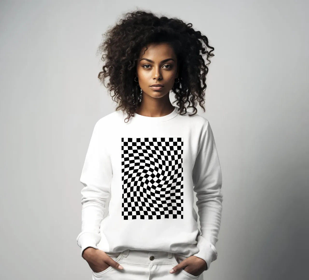 Checkerboard - Black and White Twist felpa da Galaxy Eyes
