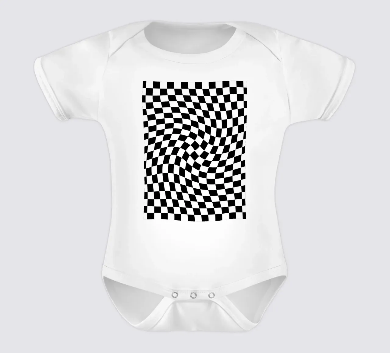 Checkerboard - Black and White Twist body neonato maniche corte da Galaxy Eyes
