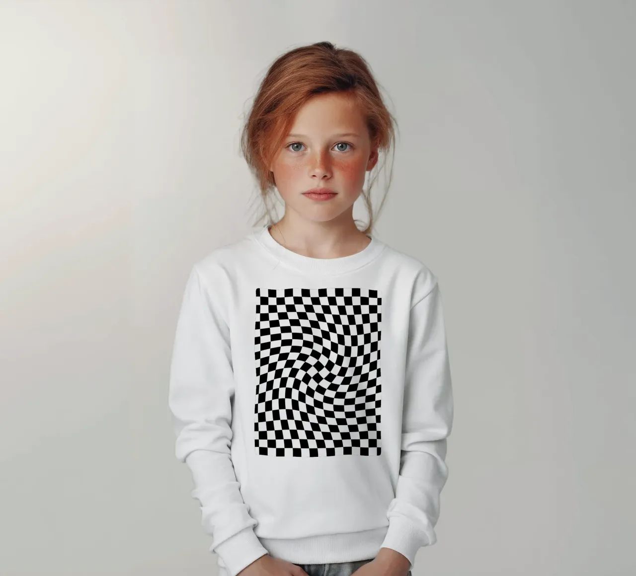 Checkerboard - Black and White Twist felpa bambino da Galaxy Eyes