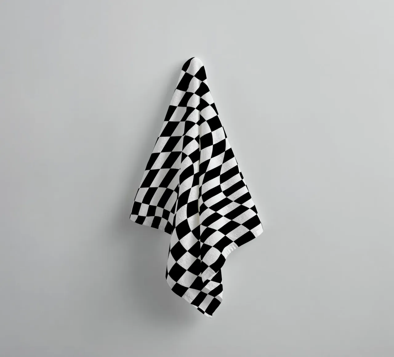 Checkerboard - Black and White Twist asciugamano da bagno da Galaxy Eyes