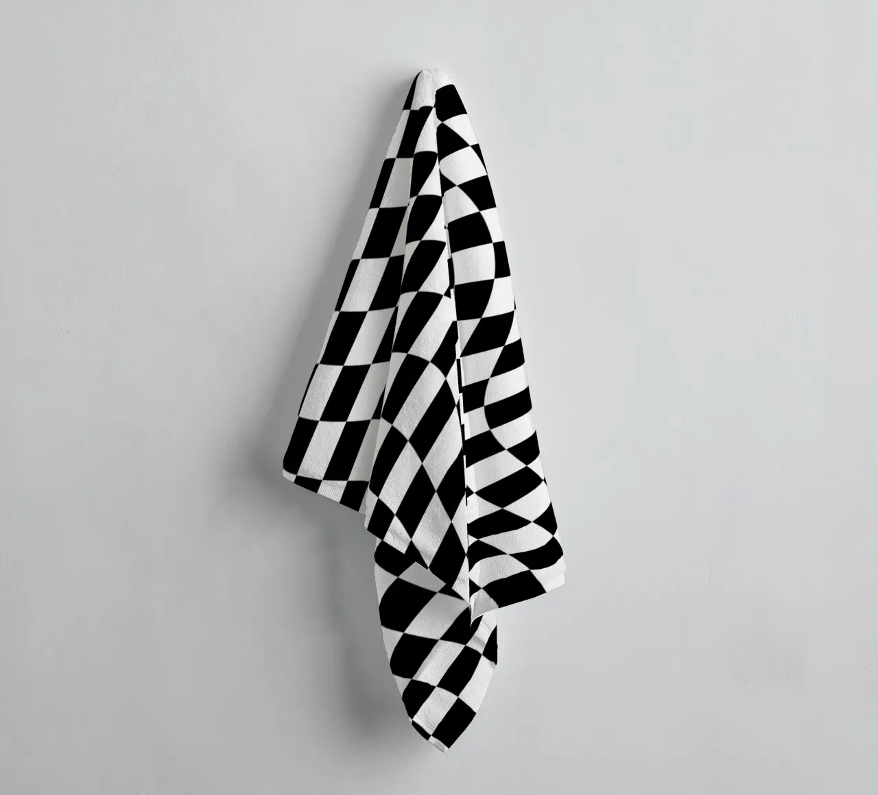 Checkerboard - Black and White Twist asciugamano da bagno da Galaxy Eyes