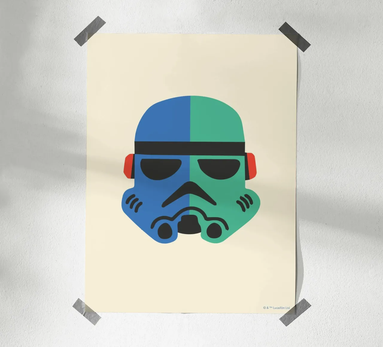 STORMTROOPER HELMET BLUE GREEN Poster von Star Wars
