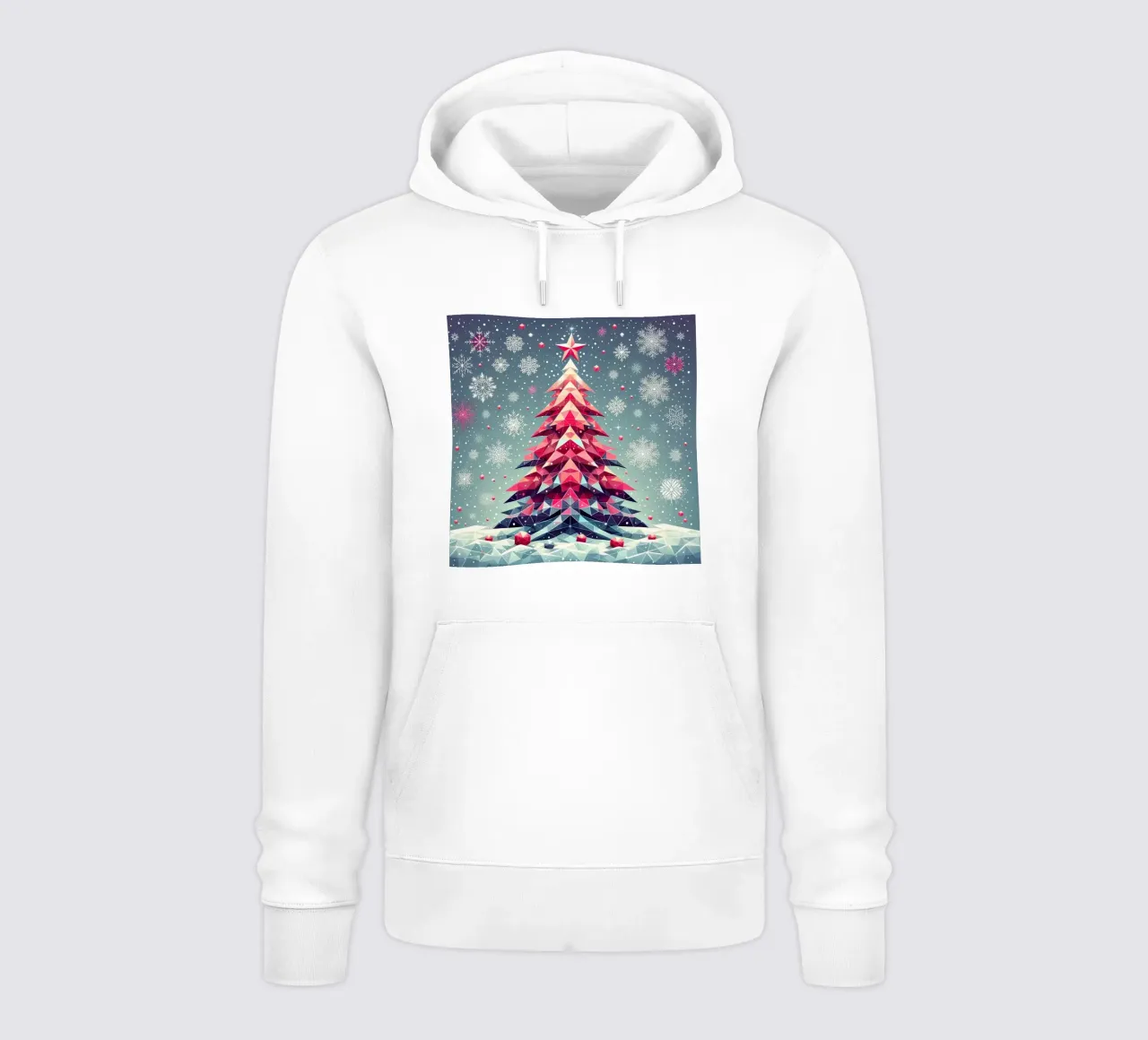 Rosa Weihnachtsbaum felpa con cappuccio da Digital Naive