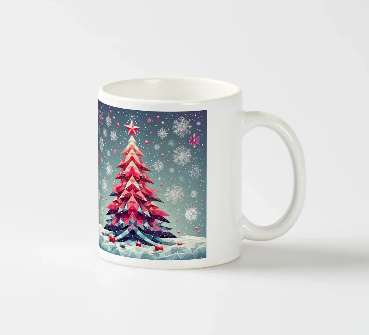 Rosa Weihnachtsbaum tazza in ceramica da Digital Naive