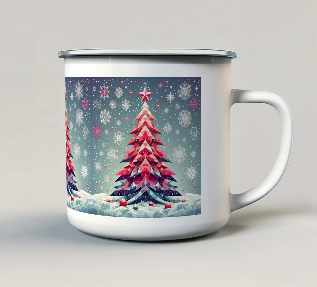 Rosa Weihnachtsbaum tazza in smalto da Digital Naive