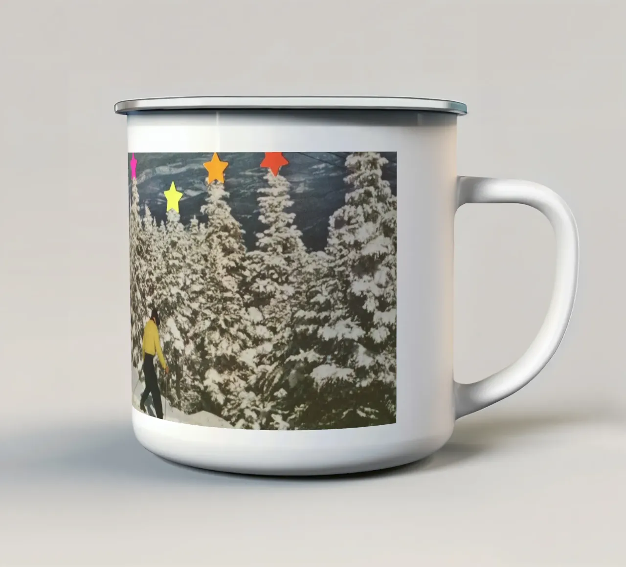 Sciare da ubriachi tazza in smalto da Cassia Beck Collage