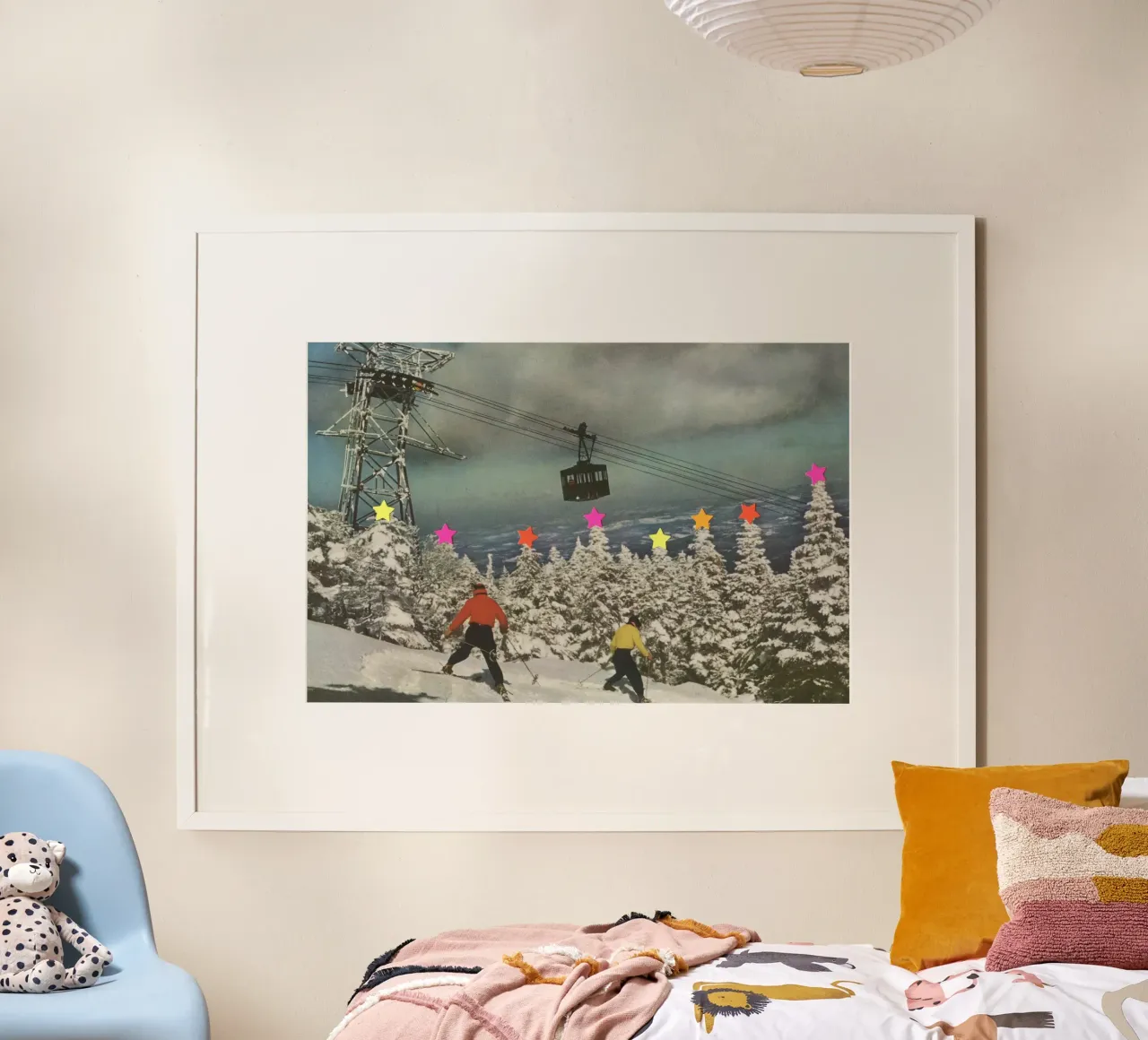 Sciare da ubriachi poster con telaio in plastica da Cassia Beck Collage