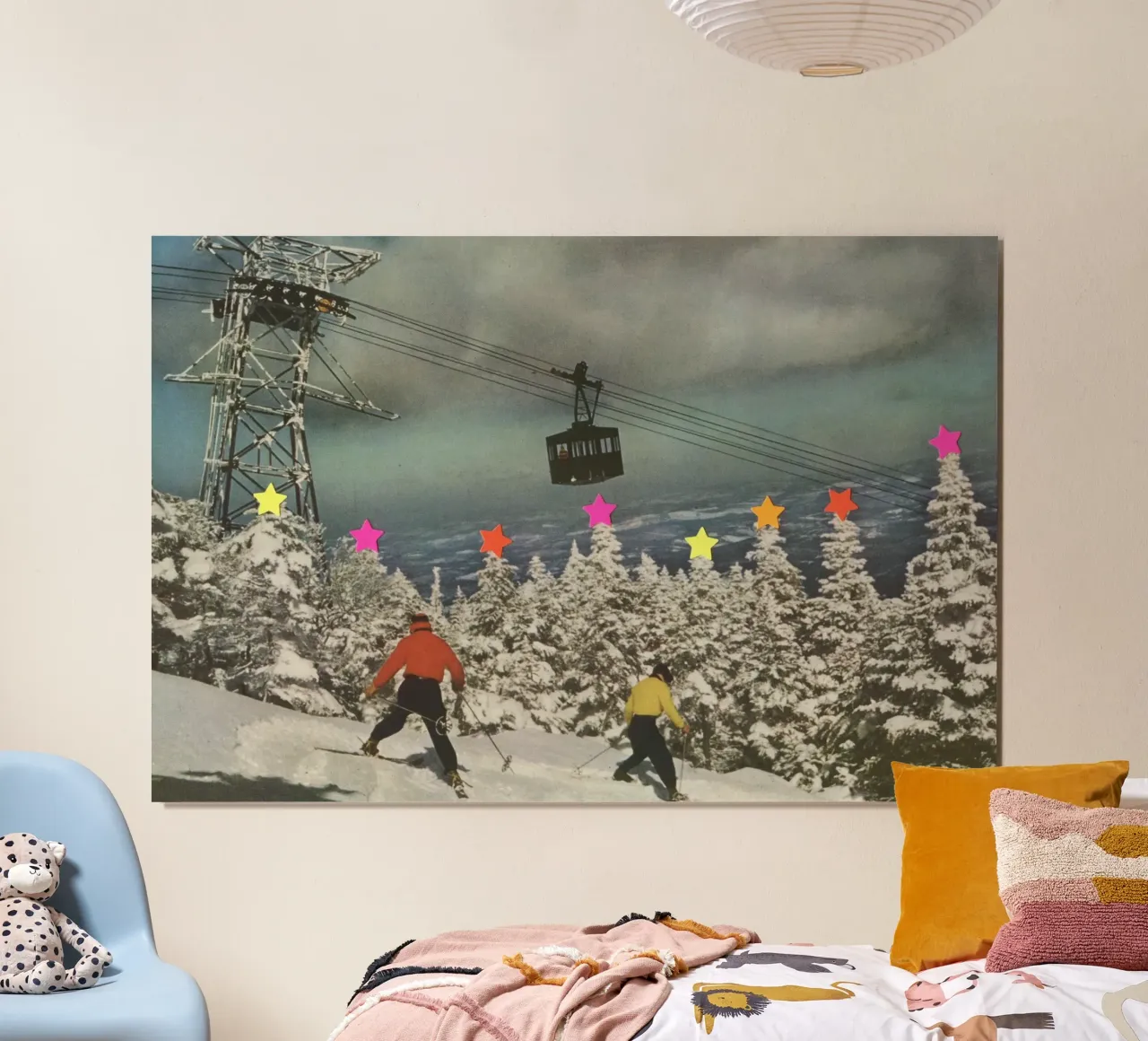 Sciare da ubriachi poster con telaio in plastica da Cassia Beck Collage