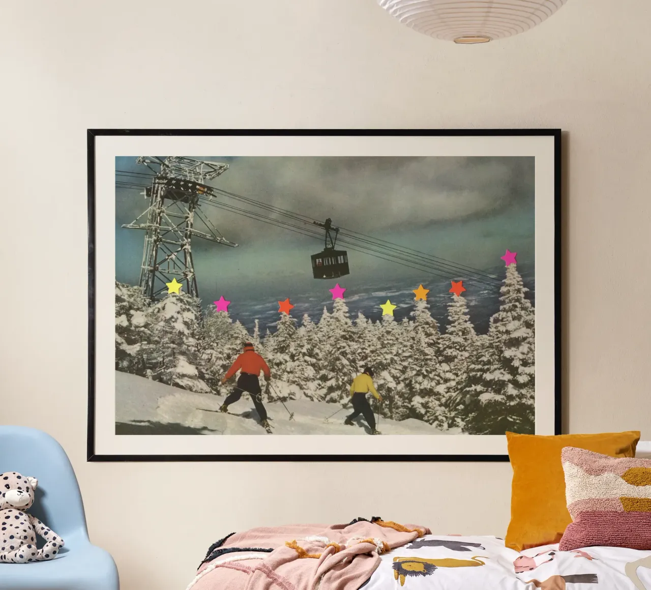 Sciare da ubriachi poster con telaio in plastica da Cassia Beck Collage