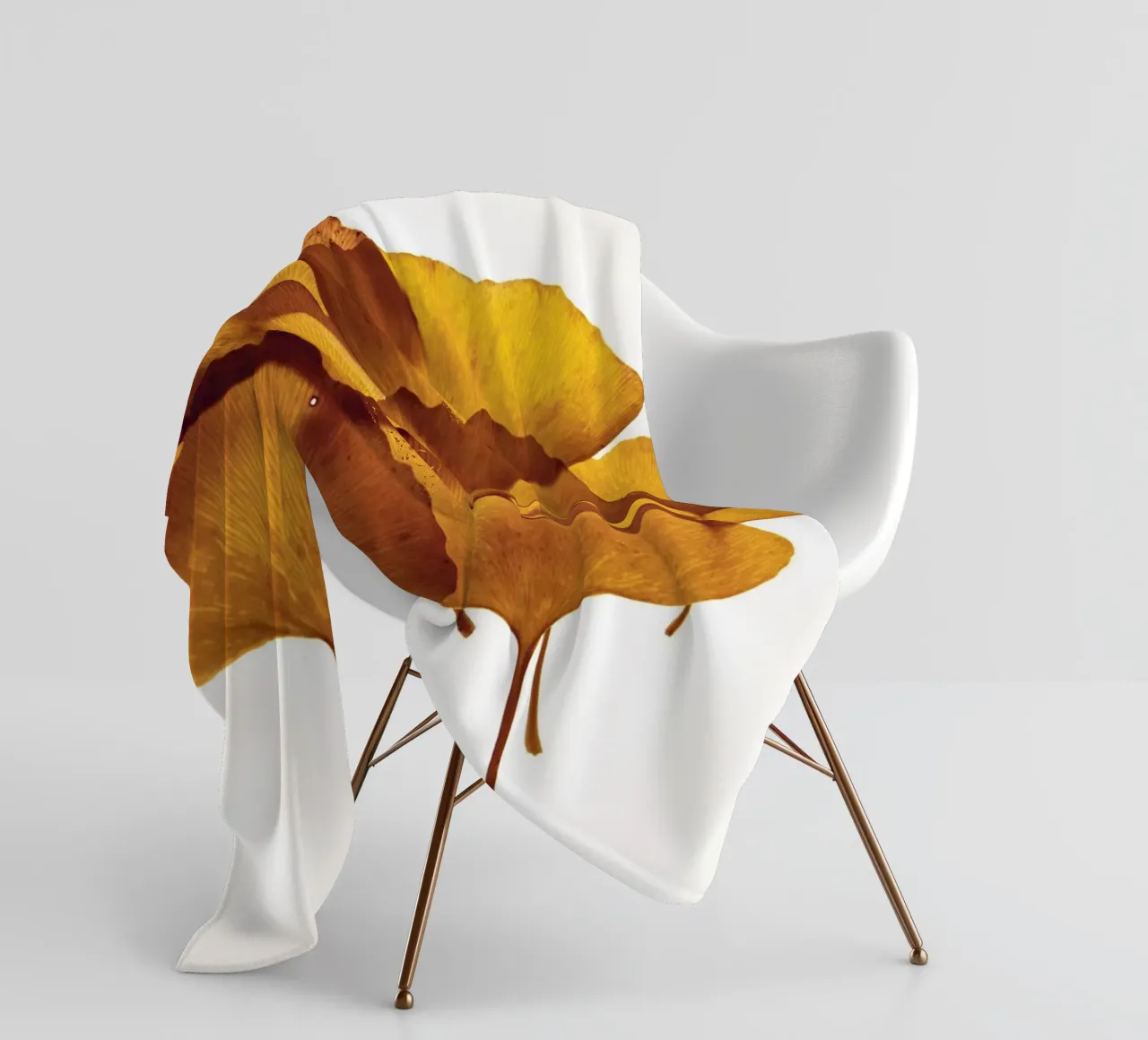 Composizione delle foglie di Ginkgo Biloba coperta in pile da Teresa André