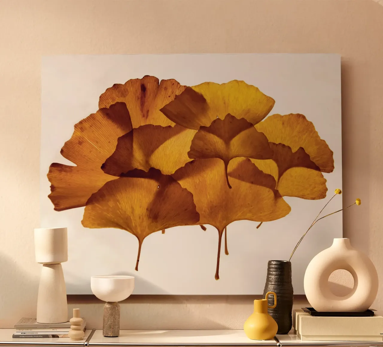 Composizione delle foglie di Ginkgo Biloba alluminio dibond da Teresa André