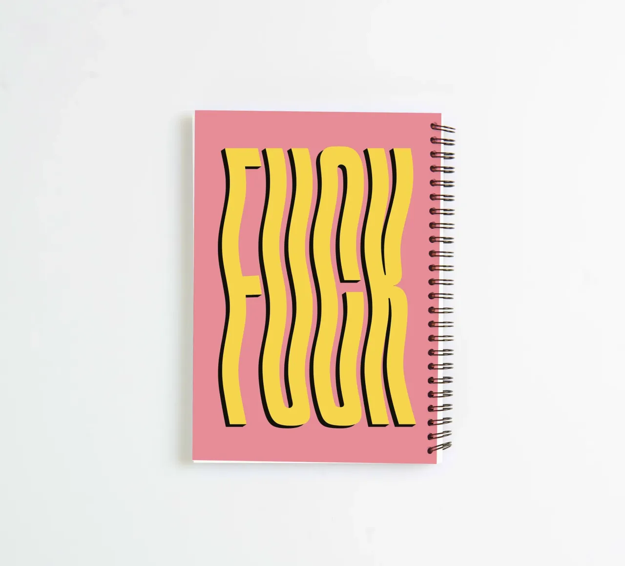 Scheiß auf gewellten Text (rosa und gelber Ton) Ringbuch von Paigaam Studio