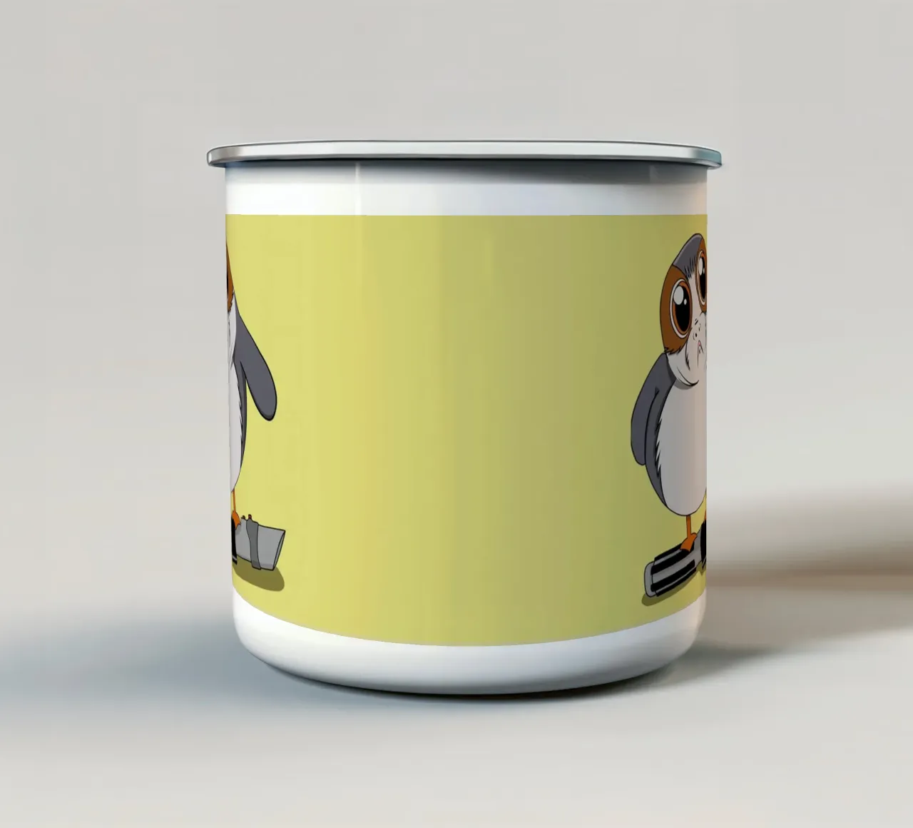 Porg con la spada laser tazza in smalto da Loobs