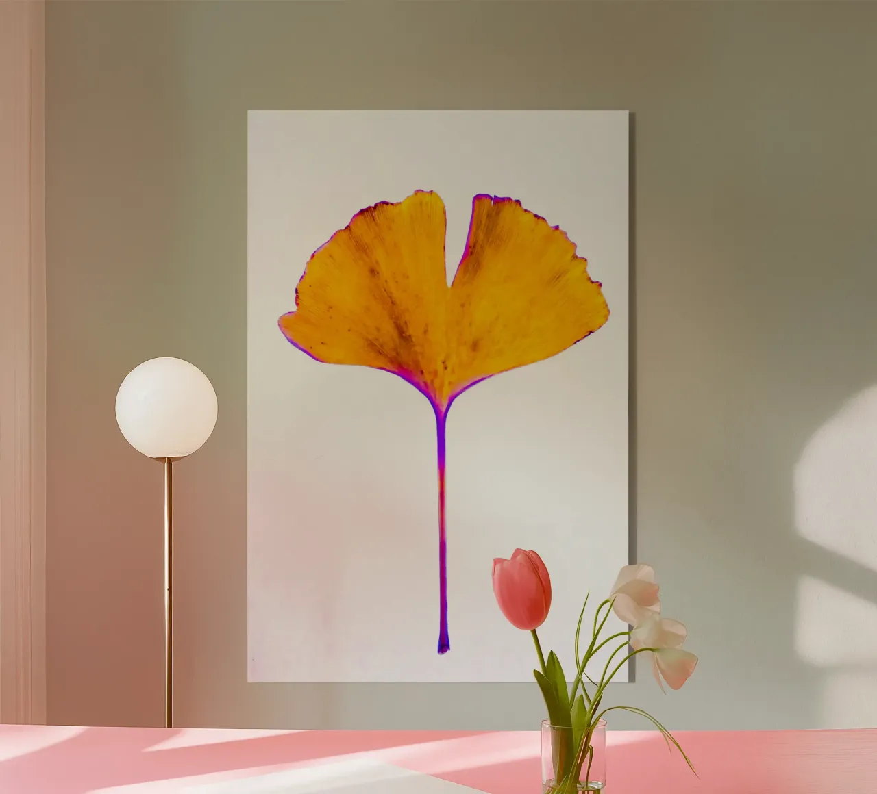 Ginkgo Biloba leaf acrylic glass by Teresa André