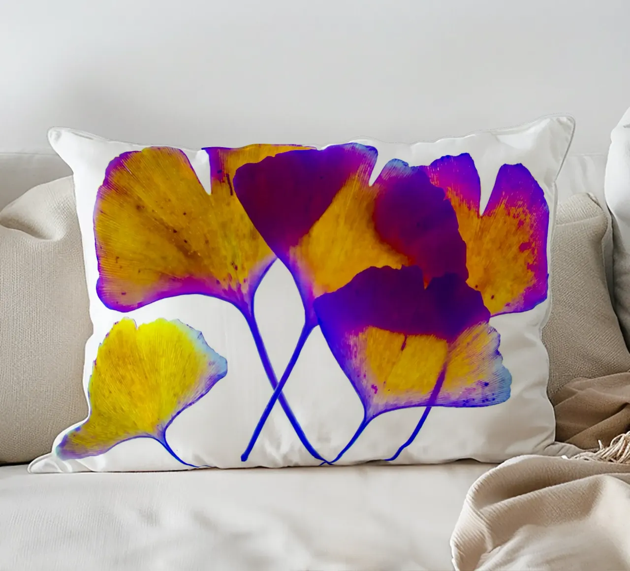 Ginkgo Biloba decorative cushion by Teresa André