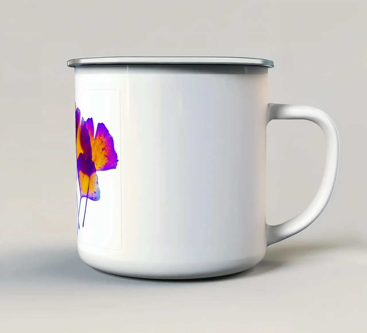 Ginkgo Biloba enamel mug by Teresa André