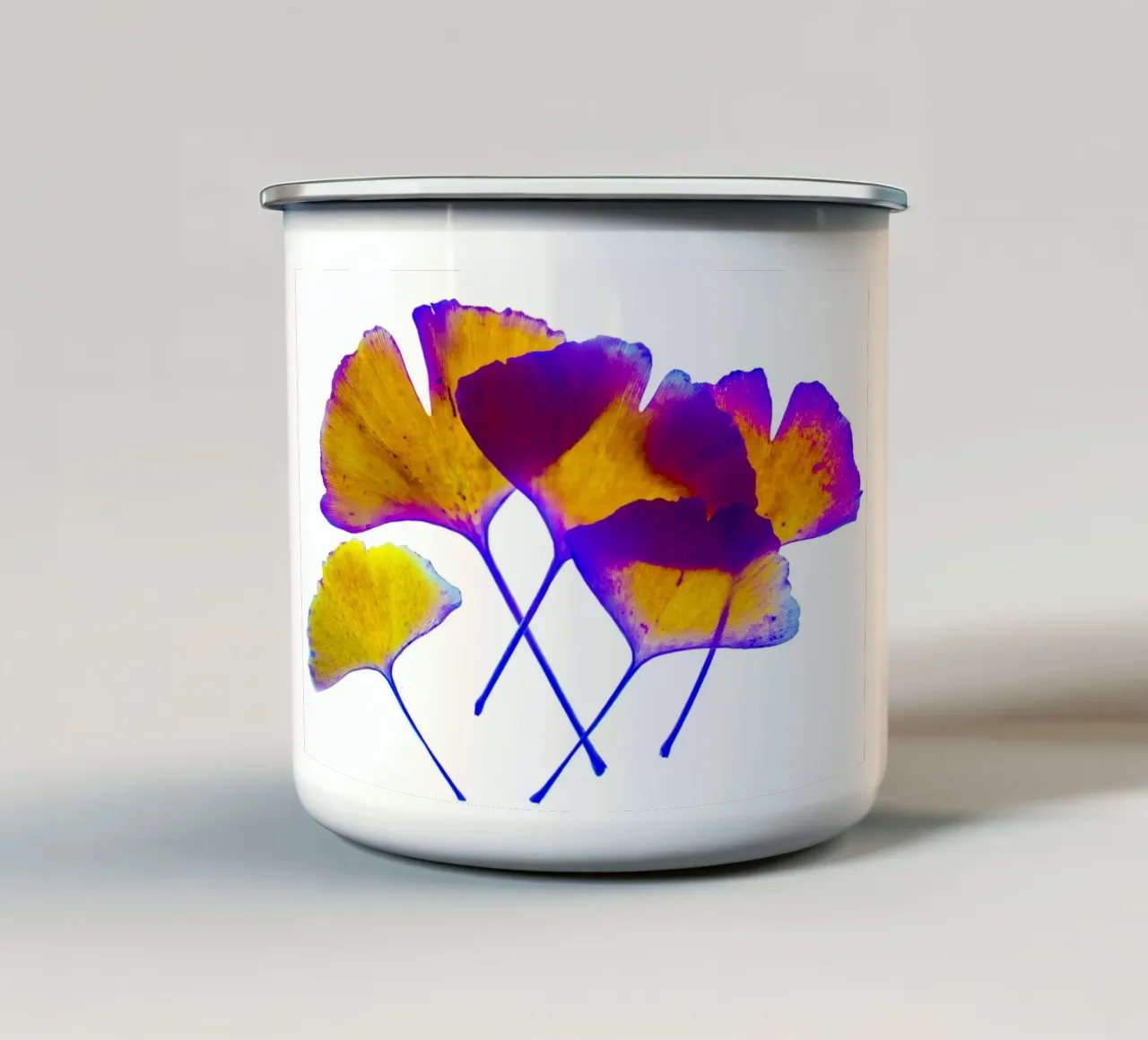 Ginkgo Biloba enamel mug by Teresa André