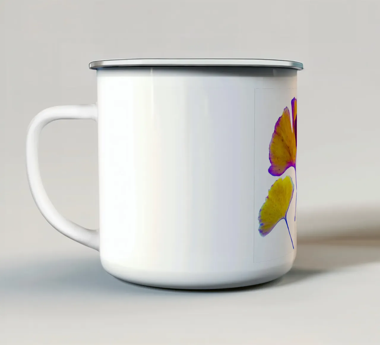 Ginkgo Biloba enamel mug by Teresa André