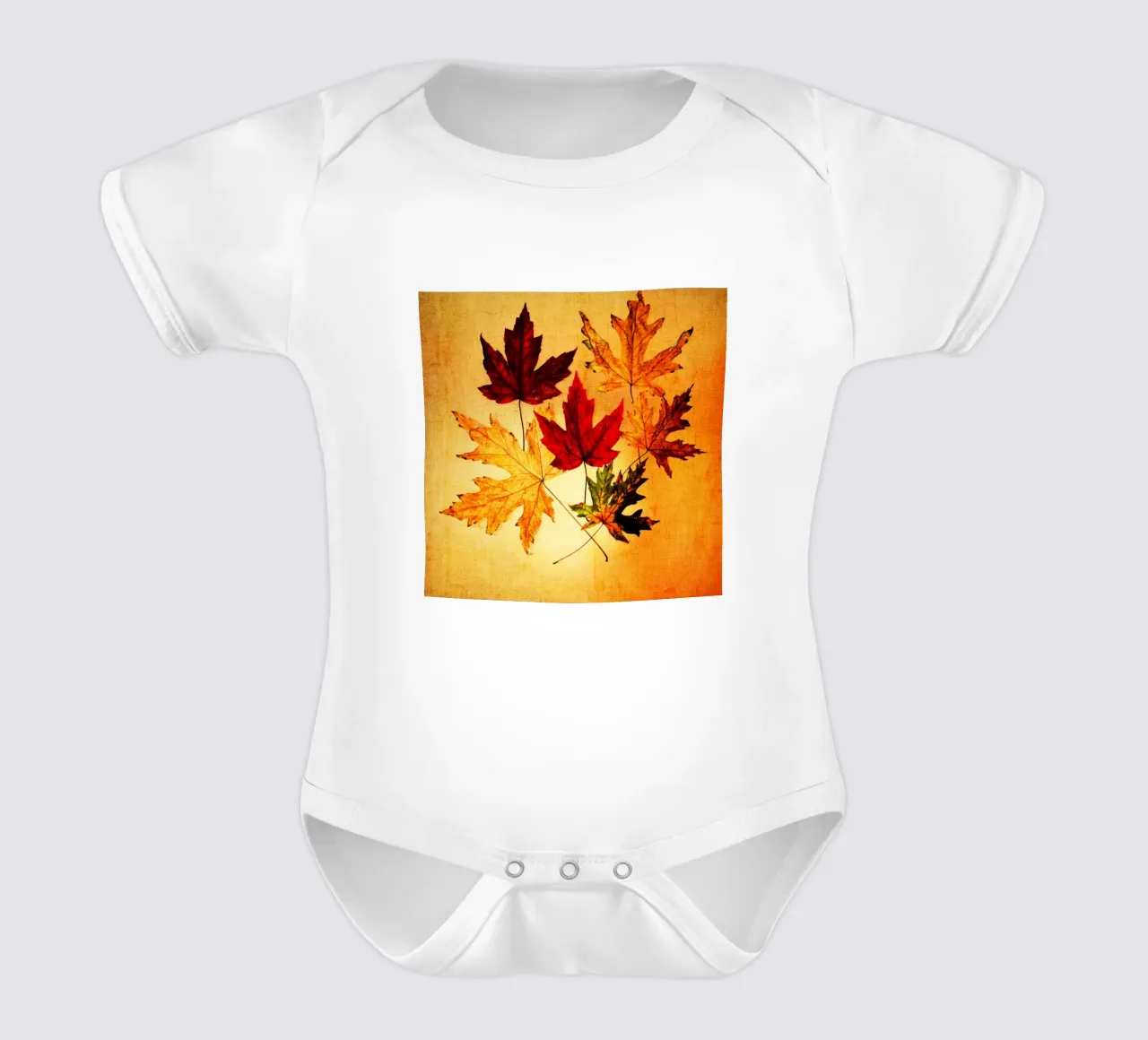 Foglie in autunno body neonato maniche corte da Teresa André