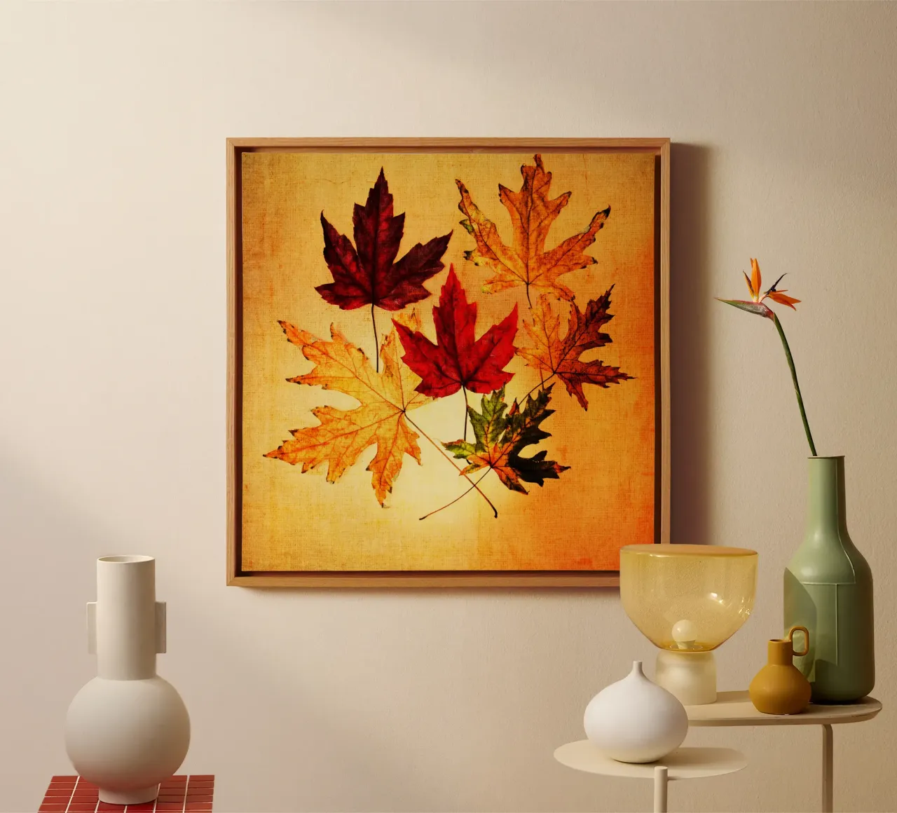 Foglie in autunno tela con Cornice a cassetta da Teresa André