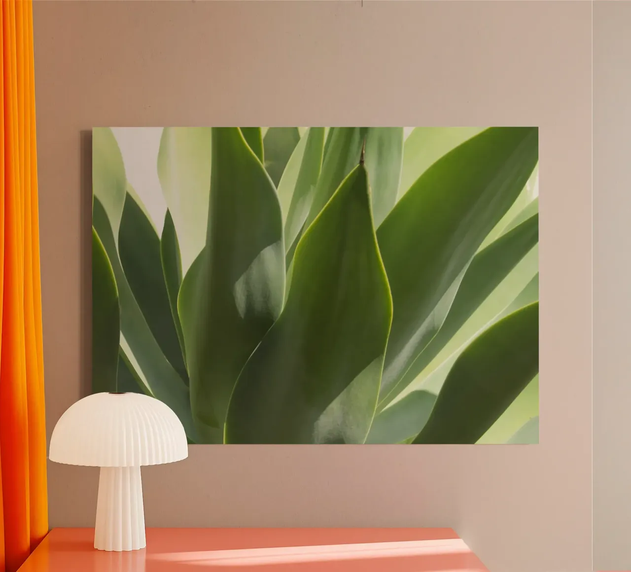 Bladeren groen canvas met Baklijst van Teresa André