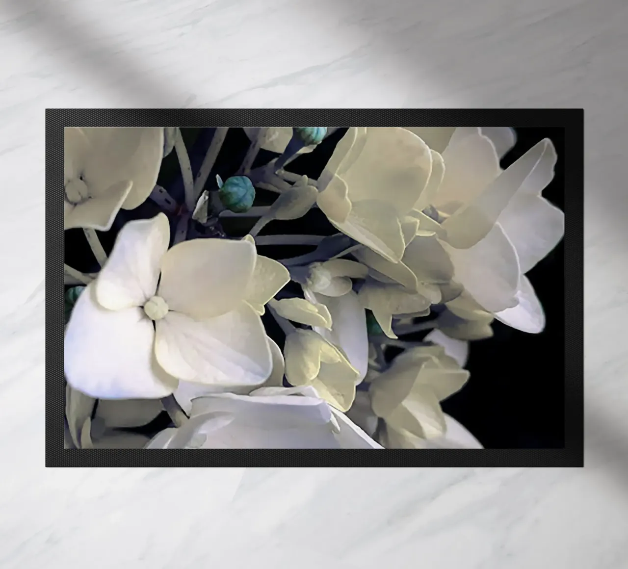 Flower hydrangea doormat by Teresa André