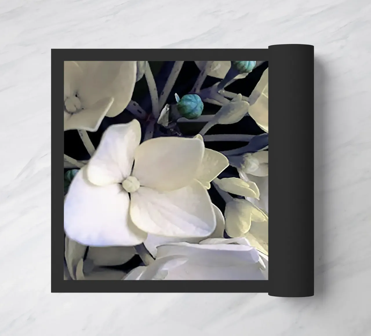 Flower hydrangea doormat by Teresa André